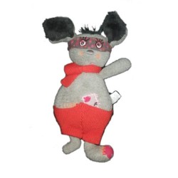Peluche doudou Lapin Catimini gris orange 30 cm (20031)