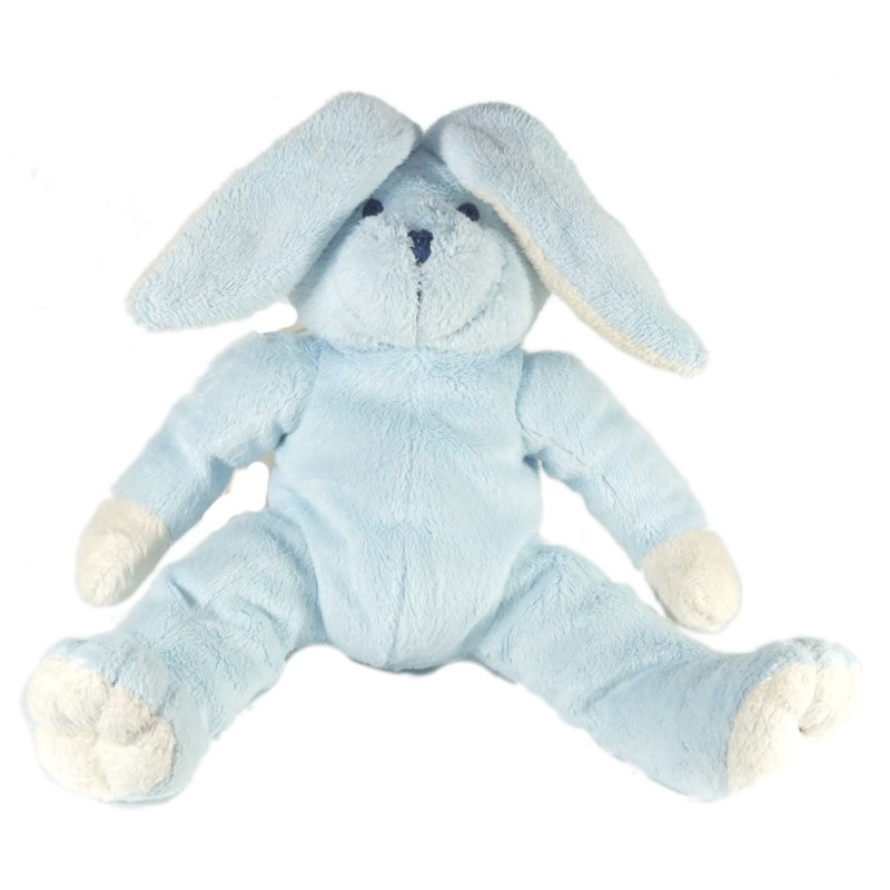 Doudou peluche Lapin bleu Graine D'éveil - 26 cm - Eveil et Jeux (17691)