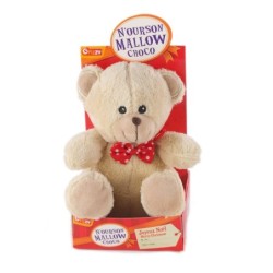 Peluche doudou ours beige N'ourson Mallow Coco Joyeux Noel 15 cm Fizzy (20226)