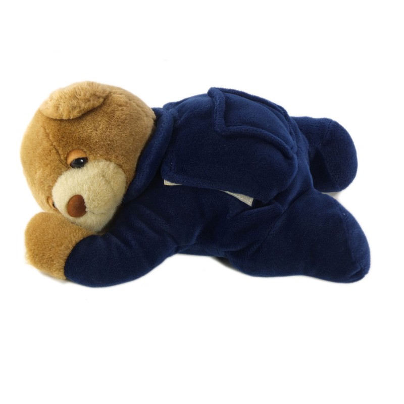 Doudou Peluche ours marron bleu Tummy Sleep Slumber Bear 28 cm (26335)
