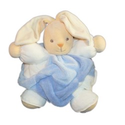 KALOO - Doudou Lapin Boule Plume bleu microfibres Gd Modèle H 28 cm (9731)