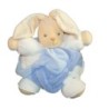 KALOO - Doudou Lapin Boule Plume bleu microfibres Gd Modèle H 28 cm (9731)