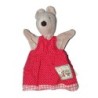 Doudou marionnette Souris Nini grise robe rouge Moulin Roty (14652)
