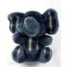 Ancienne peluche doudou Elephant bleu carreaux Nounours 22 cm (20661)