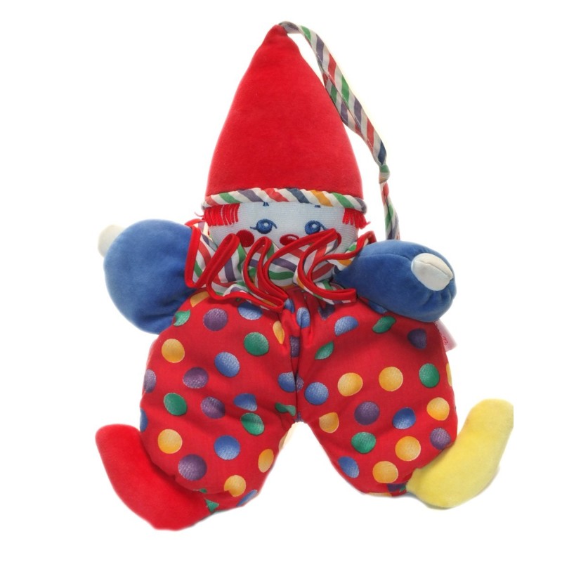 Doudou d'activité Eveil Clown Corolle Tissu pois Grelot 35 cm (17750)