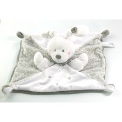 Doudou plat blanc gris taupe étoiles  579/2022 Nicotoy (18945)