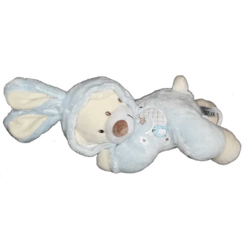Peluche musicale doudou ours deguise lapin oiseau Auchan 26 cm (21145)