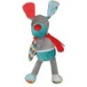 Peluche doudou chien bleu gris cape rouge Ebulobo 36 cm (20472)