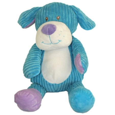 Doudou Peluche CHIEN Bleu Turquoise Mauve blanc 32/50 cm ALTHANSS CLUB (8120)