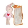 Doudou poupée Rose coeur brodé KIKOU - Creativtoys 30 cm (7903)