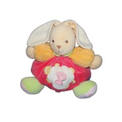Peluche doudou Lapin rose vert Tortue Kaloo Boule Patapouf 25 cm Gd Mod. Grelot (14104)