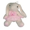 Doudou peluche Lapin blanc robe rose Baby Paul Import assis 24 cm (23581)