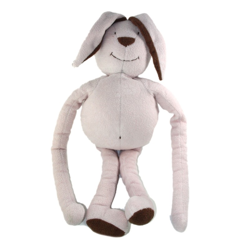 Doudoud peluche Lapin rose marron DPAM 50 cm Du Pareil au Meme (23144)