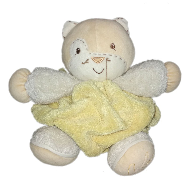 Doudou Chat jaune Kaloo Coll. Plume Gd mod 28 cm (21610)