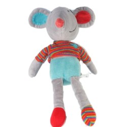 Doudou Peluche Souiris grise  EBULOBO Oxybul Eveil et Jeux 36 cm (17587)