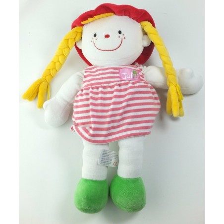 K s KIDS Poupee doudou Julia tresses jaunes chapeau rouge 32 cm (25667)