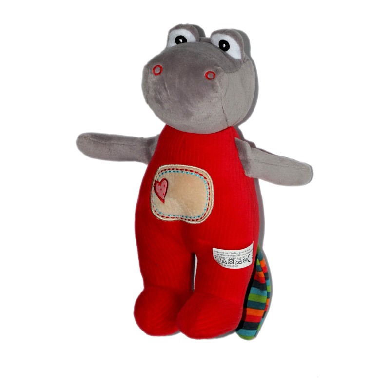 Doudou Peluche CROCODILE girs rouge - EBULOBO Oxybul Eveil et Jeux - H 25 cm (6283)