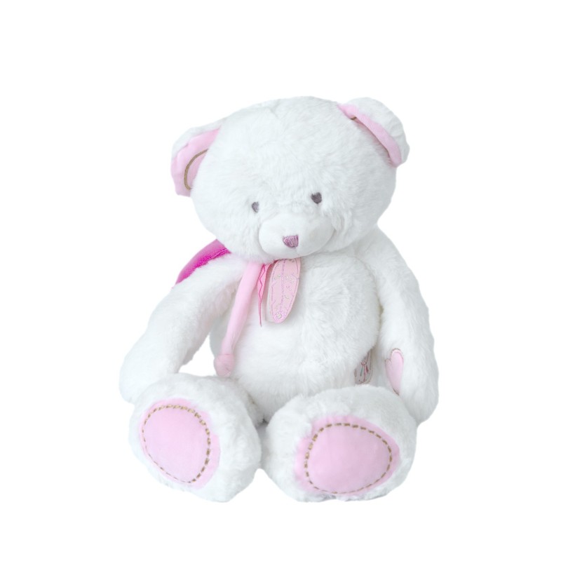 Doudou et Compagnie Peluche ours blanc rose Attrape Rêve 40 cm DC3472 (28430)