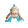 Doudou peluche SINGE Multicolore Tricot HAPPY HORSE - Assis hauteur 21 cm (6539)