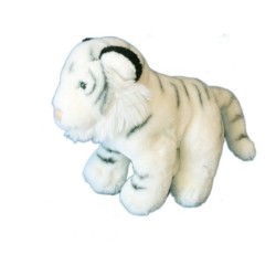 Peluche TIGRE blanc - LASCAR - H 22 cm x L 24 cm (6447)