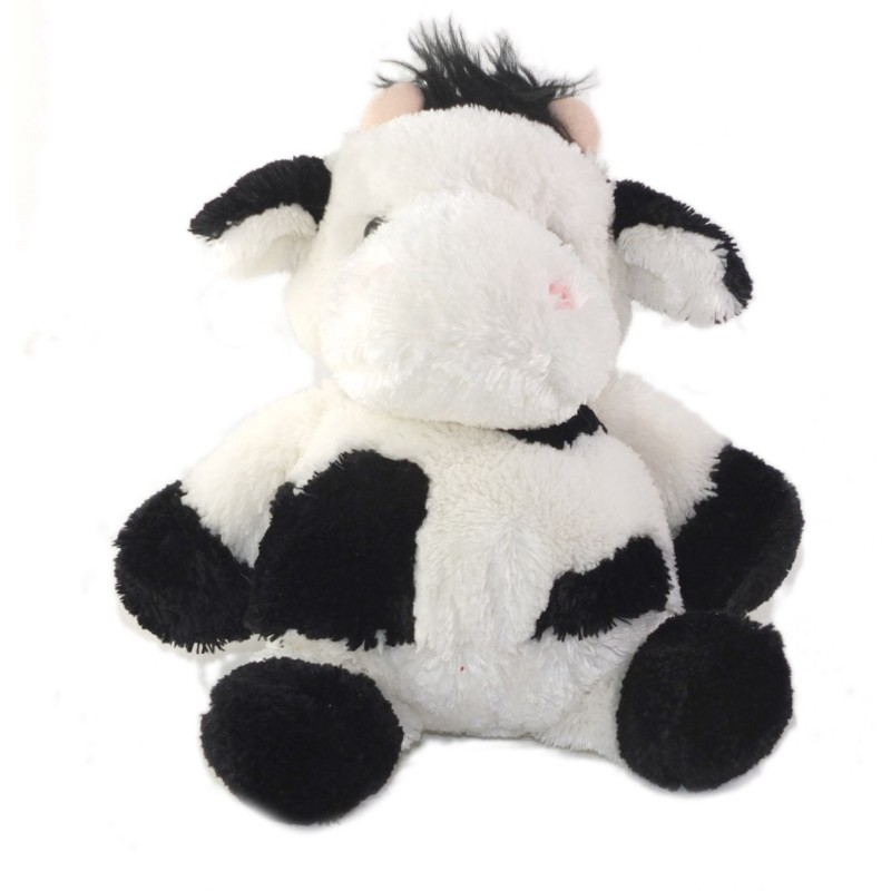 LASCAR Doudou peluche Vache blanche noire 35 cm (25780)