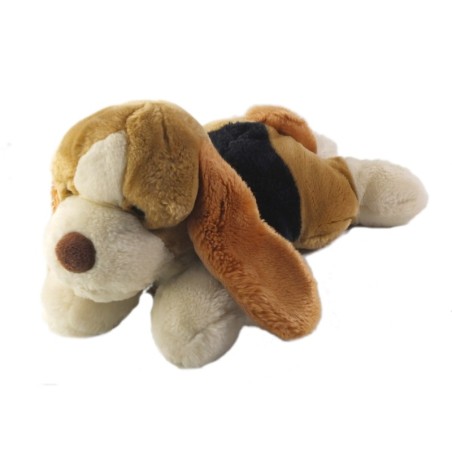 LASCAR Doudou peluche chien Beaggle marron noir blanc 32 cm (25778)