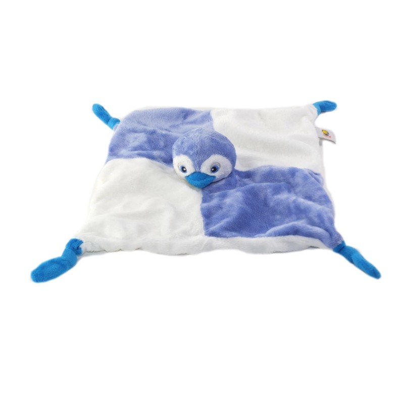 LASCAR Doudou plat Pingouin blanc bleu (25771)