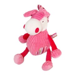 Doudou peluche CHEVAL rose - KIDS CONCEPT - Assis H 25 cm (6523)