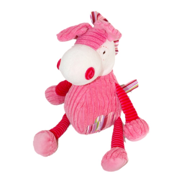 Doudou peluche CHEVAL rose - KIDS CONCEPT - Assis H 25 cm (6523)