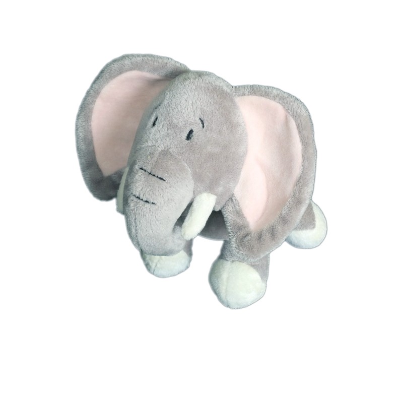 Doudou Peluche ELEPHANT gris rose (6535)