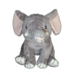 Peluche doudou ELEPHANT gris - CIAD - Le village Créatif - H 21 cm (6495)