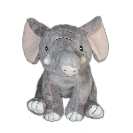 Peluche doudou ELEPHANT gris - CIAD - Le village Créatif - H 21 cm (6495)
