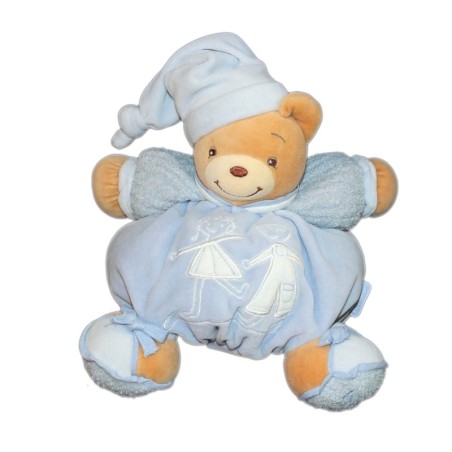 Douduo OURS KALOO Boule bleu blanc Gd Mod.  Enfants bonhommes brodés (12100)
