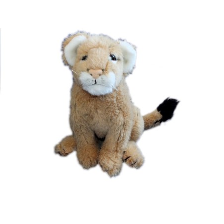 VINTAGE - Peluche Doudou Ancien LION Lionceau - Beige - WWF - WORLD WILDLIFE FUND 1985 H 30 cm (6303)