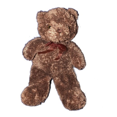 Peluche OURS Marron Noeud - AUBERT - H 48 cm (13799)