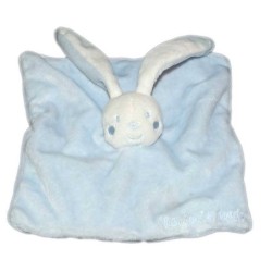 Doudou Plat Lapin bleu Mon premier Doudou Kimbaloo La Halle (14848)