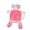 Nicotoy Doudou plat Souris rose Fleur brodee Nicotoy (15504)