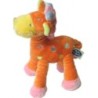 Doudou GIRAFE rose orange MOTS D ENFANTS Siplec Leclerc 25 cm (8797)