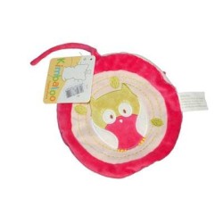 Doudou plat rond HIBOU Chouette rose Vert - KIMBALOO La Halle (14504)
