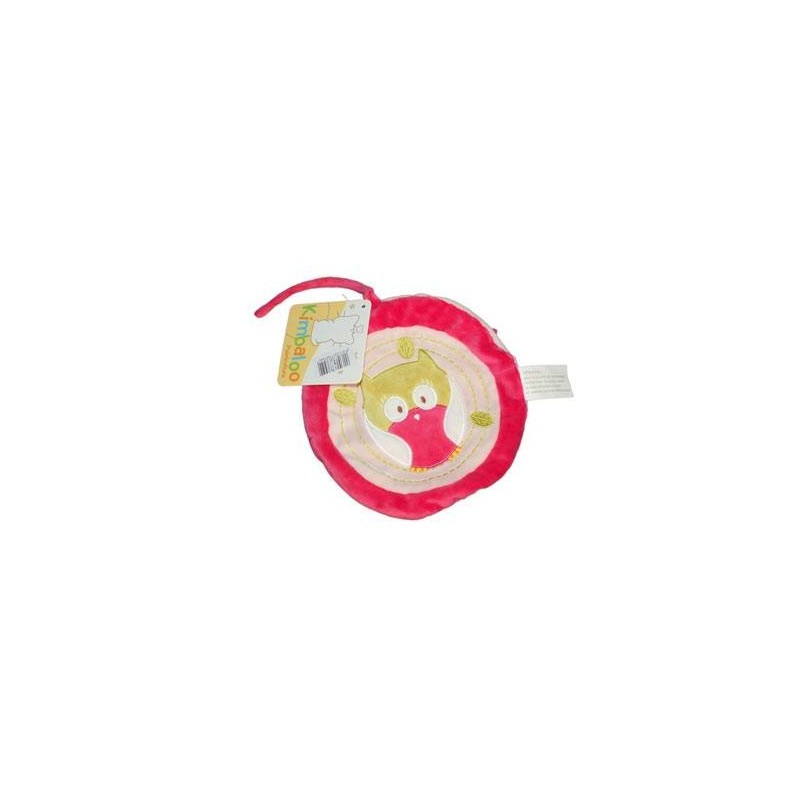 Doudou plat rond HIBOU Chouette rose Vert - KIMBALOO La Halle (14504)