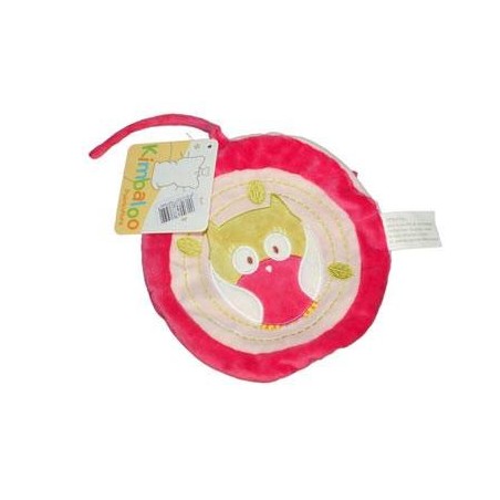 Doudou plat rond HIBOU Chouette rose Vert - KIMBALOO La Halle (14504)