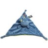 Doudou plat Dragon bleu revers tissu vert Orchestra Prémaman (17392)