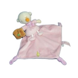 Doudou Souris rose Mouchoir Premaman sac marron Feuille (14993)
