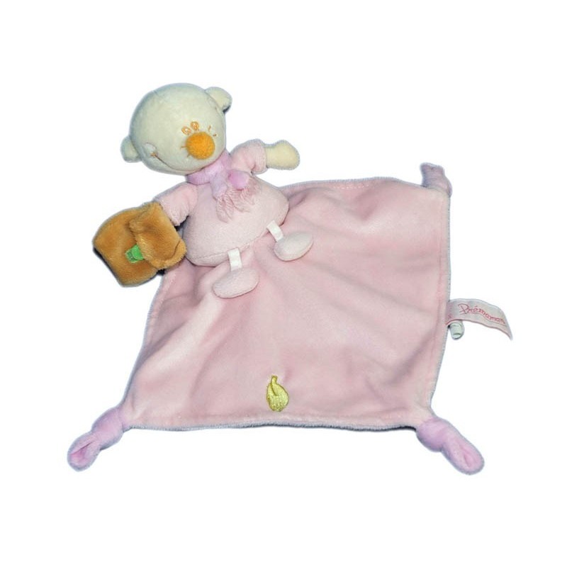 Doudou Souris rose Mouchoir Premaman sac marron Feuille (14993)