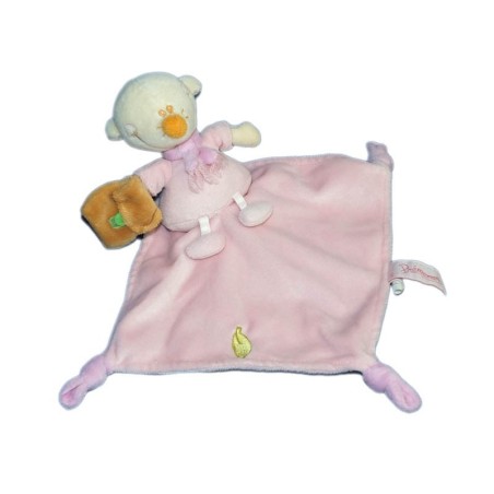 Doudou Souris rose Mouchoir Premaman sac marron Feuille (14993)