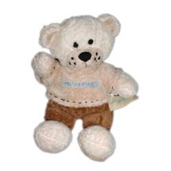 Doudou petite peluche ours marron beige 18 cm Orchestra (21567)