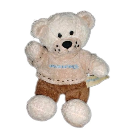 Doudou petite peluche ours marron beige 18 cm Orchestra (21567)
