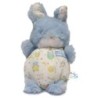 Peluche lapin bleu Boulgom 22 cm Grelot corps tissu Imprimé nounours (17820)