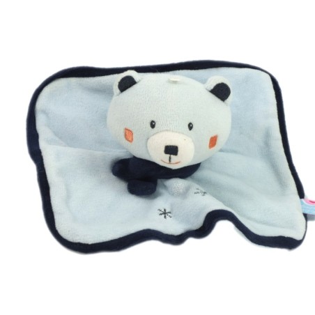 Doudou plat Ours bleu flocons Sucre d'Orge (18227)