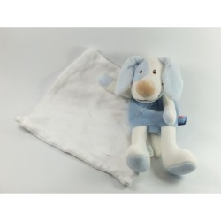 Doudou chien bleu Cajou Mouchoir blanc Sucre d Orge (18253)